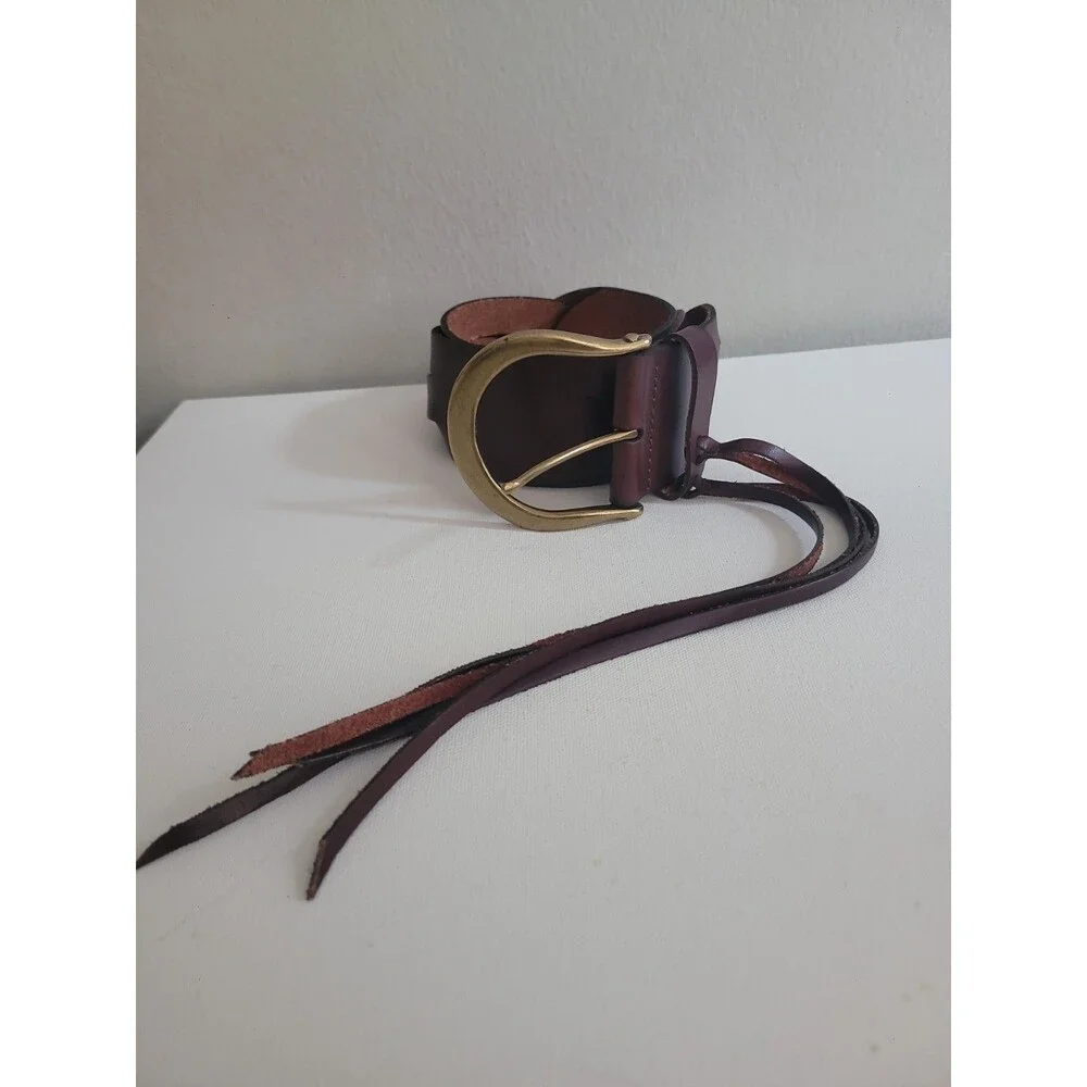Cleo & Wolf Brown Leather Boho Belt Sz S Bohemian Western Rodeo Cowgirl